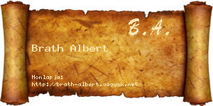 Brath Albert névjegykártya