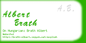 albert brath business card